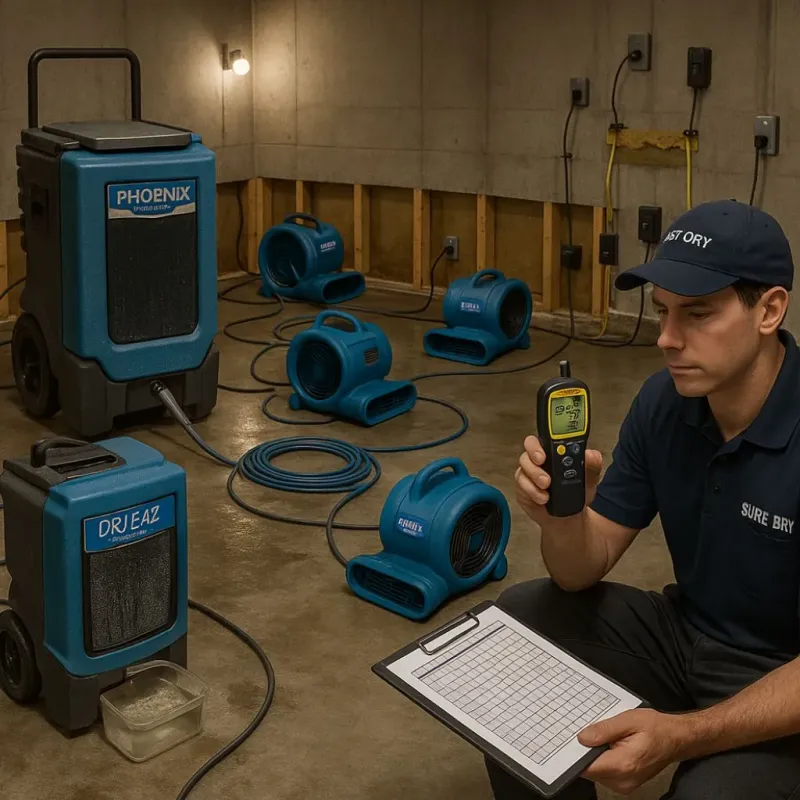 Structural Drying and Dehumidification process in Ester, AK